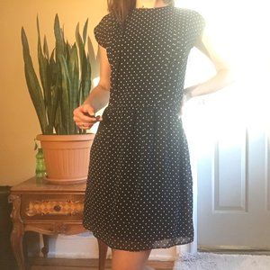 Zara Dark Blue Polka dot dress